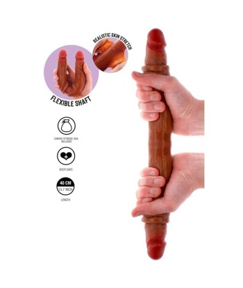 GET REAL - DILDO DOBLE DONG DE SILICONA CARAMELO 40 CM