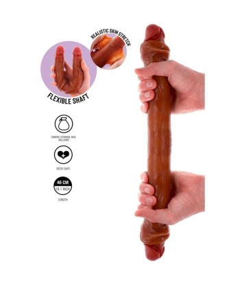 GET REAL - DILDO DOBLE DONG DE SILICONA CARAMELO 46 CM