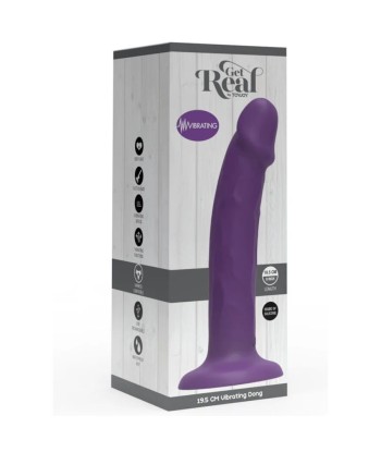 GET REAL - DILDO REALISTA VIBRADOR DE SILICONA MORADO 19.5 CM