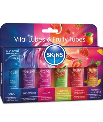 SKINS - VITAL and FRUITY LUBES KIT LUBRICANTES 6 x 12 ML