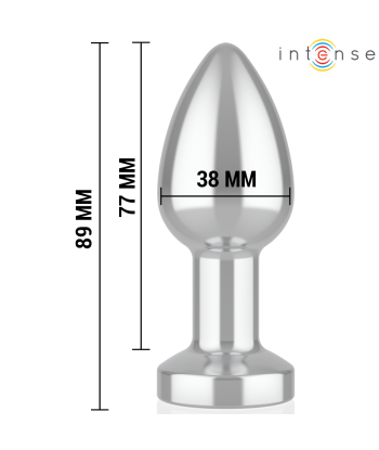 INTENSE - PLUG ANAL DE METAL VIBRADOR CON LUCES LED Y CONTROL REMOTO - TALLA M