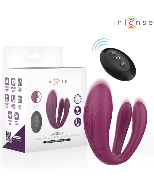 INTENSE - SANDRA VIBRADOR and ESTIMULADOR DE PINZAS CON GOLPETEO CONTROL REMOTO