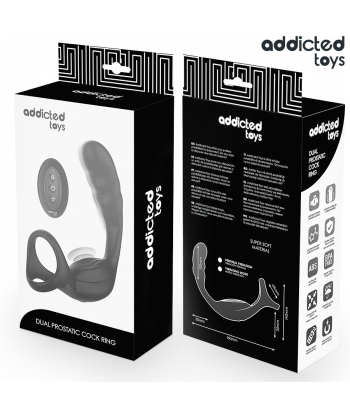 ADDICTED TOYS - ANILLO DOBLE VIBRADOR PROSTÁTICO CONTROL REMOTO