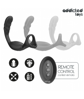 ADDICTED TOYS - ANILLO DOBLE VIBRADOR PROSTÁTICO CONTROL REMOTO