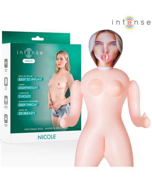 INTENSE DOLLS - NICOLE MUÑECA HINCHABLE CON TRES ORIFICIOS