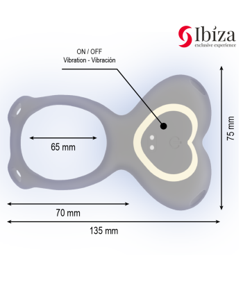 IBIZA - VIBRADOR PARA PAREJAS FORMA DE BRAGUITA CORAZON CONTROL REMOTO