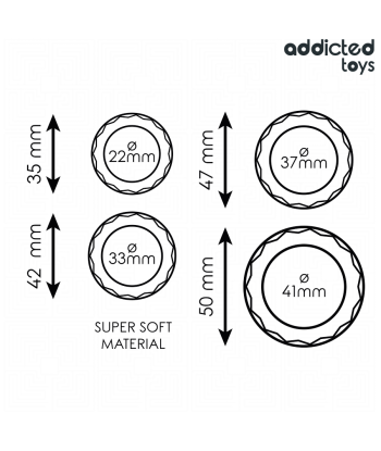 ADDICTED TOYS - SET ANILLOS PENE TEXTURIZADOS 4 TAMAÑOS