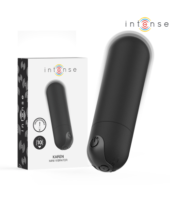 INTENSE - KAREN MINI BALA VIBRADORA 10 MODOS RECARGABLE NEGRO