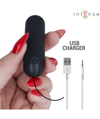 INTENSE - KAREN MINI BALA VIBRADORA 10 MODOS RECARGABLE NEGRO