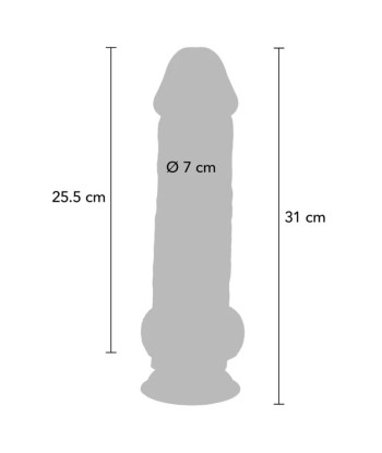 GET REAL - PENE REALÍSTICO DELUXE CON TESTÍCULOS EXTRA GRUESO 31 CM