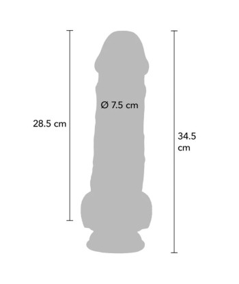 GET REAL - PENE REALÍSTICO DELUXE CON TESTÍCULOS EXTRA GRUESO 34.5 CM