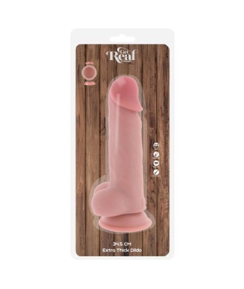 GET REAL - PENE REALÍSTICO DELUXE CON TESTÍCULOS EXTRA GRUESO 34.5 CM