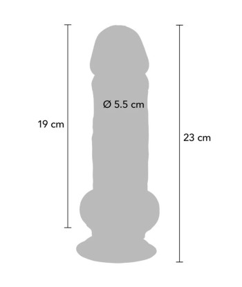 GET REAL - PENE REALÍSTICO DELUXE CON TESTÍCULOS EXTRA GRUESO 23 CM