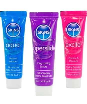SKINS - VITAL LUBES KIT LUBRICANTES AQUA, SUPERSLIDE and EXCITE 3 x 12 ML