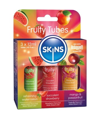 SKINS - FRUITY LUBES KIT LUBRICANTES SANDÍA, FRESA and MANGO 3 x 12 ML