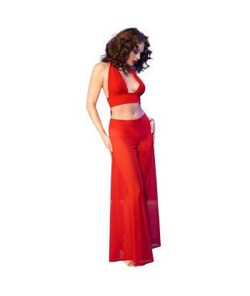 CHILIROSE - CR 4857 SET TOP Y PANTALONES ROJO TALLA S