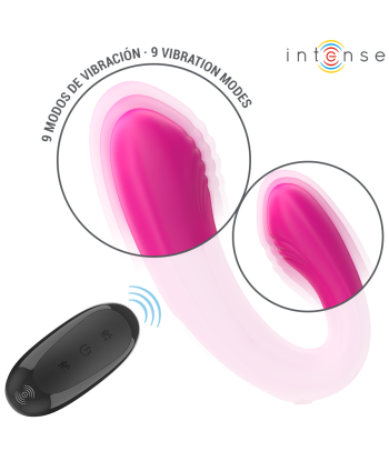 INTENSE - JANET ESTIMULADOR Y VIBRADOR DUAL EN FORMA DE U CON CONTROL REMOTO ROSA