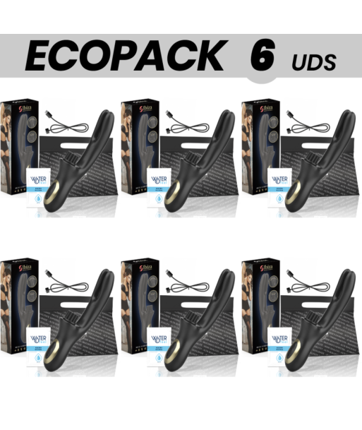 ECOPACK 6 UDS - IBIZA VIBRADOR HI-TECH RABITT MULTI CELDAS CLITORIALES Y DOBLE WAVE