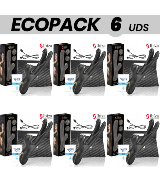 ECOPACK 6 UDS - IBIZA VIBRADOR HI-TECH RABITT CLITORIAL POTENTE Y DOBLE WAVE TWO DRAGONS