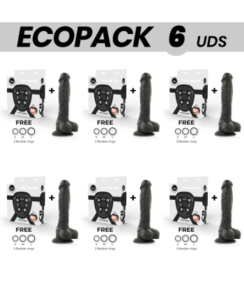 ECOPACK 6 UDS - COCK MILLER ARNES SILICONA DENSITY ARTICULABLE COCKSIL NEGRO 19,5 CM