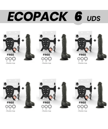 ECOPACK 6 UDS - COCK MILLER ARNES SILICONA DENSITY COCKSIL ARTICULABLE NEGRO 18 CM