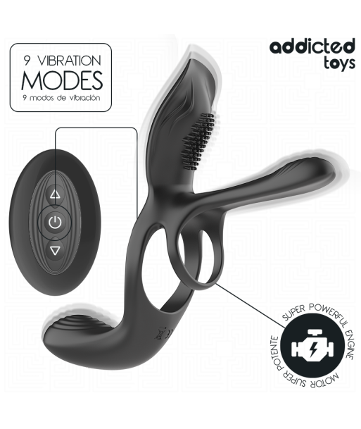 ADDICTED TOYS - DOBLE ANILLO PARA EL PENE CON ESTIMULADOR DE CLÍTORIS