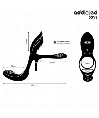 ADDICTED TOYS - DOBLE ANILLO PARA EL PENE CON ESTIMULADOR DE CLÍTORIS