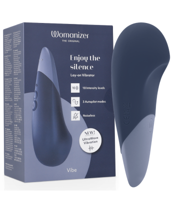 WOMANIZER - VIBE VIBRADOR LAY-ON SILENCIOSO AZUL OSCURO