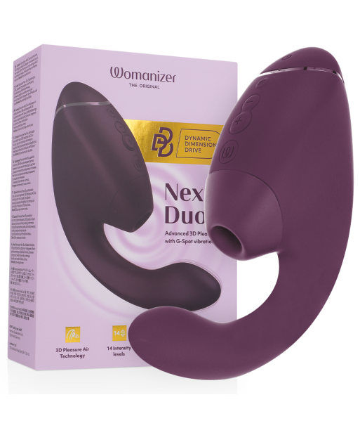 WOMANIZER - DUO NEXT ESTIMULADOR VIBRADOR DUAL CLÍTORIS and PUNTO·G MORADO