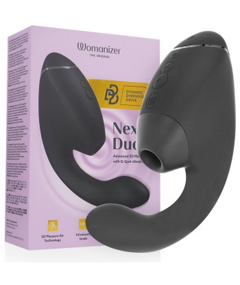 WOMANIZER - DUO NEXT ESTIMULADOR VIBRADOR DUAL CLÍTORIS and PUNTO·G NEGRO