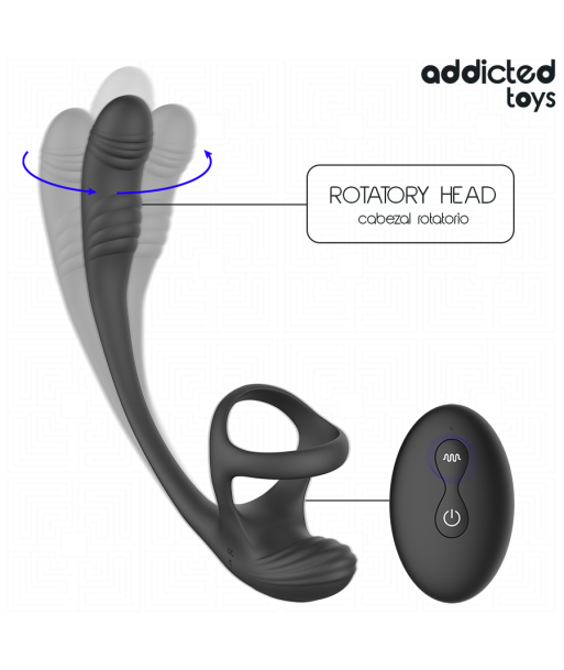 ADDICTED TOYS - PLUG ANAL VIBRACIÓN Y WAVING 360º Y ESTIMULADOR TESTÍCULOS