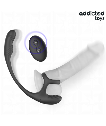 ADDICTED TOYS - PLUG ANAL VIBRACIÓN Y WAVING 360º Y ESTIMULADOR TESTÍCULOS