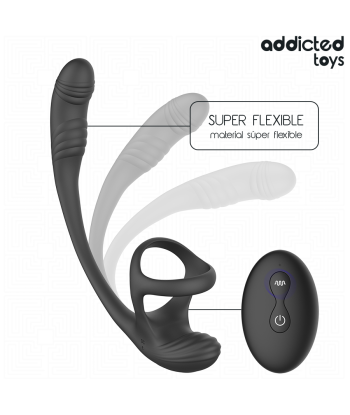 ADDICTED TOYS - PLUG ANAL VIBRACIÓN Y WAVING 360º Y ESTIMULADOR TESTÍCULOS