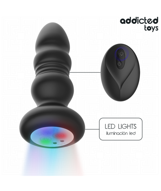 ADDICTED TOYS - PLUG ANAL VIBRADOR THRUSTING Y LUZ LED CONTROL REMOTO