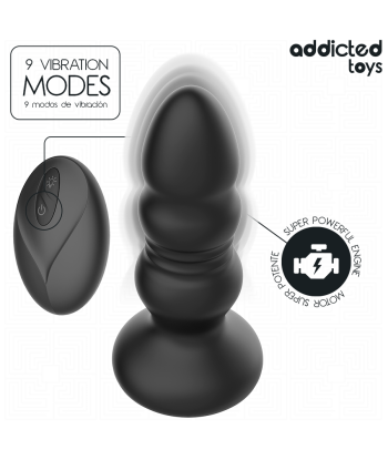 ADDICTED TOYS - PLUG ANAL VIBRADOR THRUSTING Y LUZ LED CONTROL REMOTO