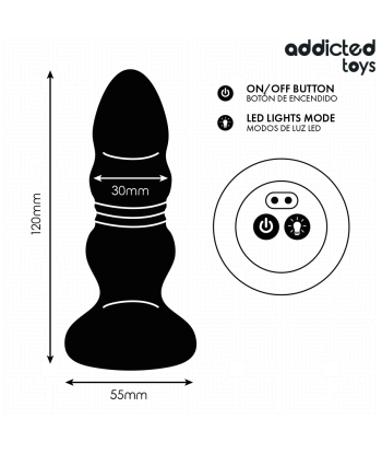 ADDICTED TOYS - PLUG ANAL VIBRADOR THRUSTING Y LUZ LED CONTROL REMOTO