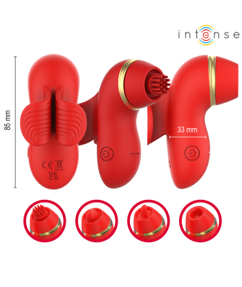 INTENSE - PATTY ESTIMULADOR CON 4 CABEZALES, SUCCIÓN, TAPPING, TICKLING Y LICKING