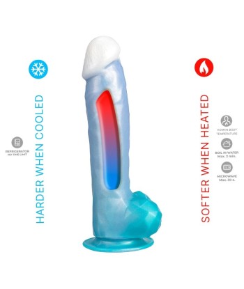 SILEXD - ANGEL DILDO FANTASY SILICONA LIQUIDA TERMOREACTIVO AZUL CELESTE 20.3 CM