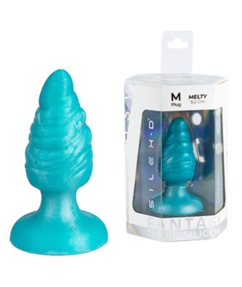 SILEXD - MELTY PLUG ANAL FANTASY SILICONA LIQUIDA TERMOREACTIVO AZUL CELESTE 9.2 CM