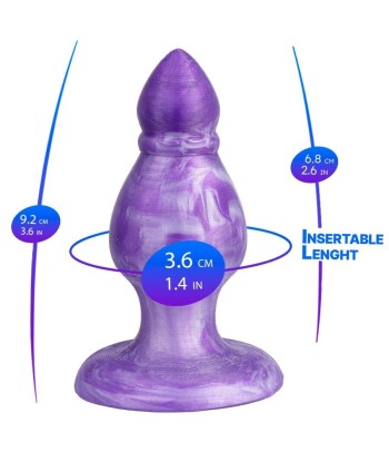 SILEXD - QUEEN PLUG ANAL FANTASY SILICONA LIQUIDA TERMOREACTIVO LILA 9.2 CM