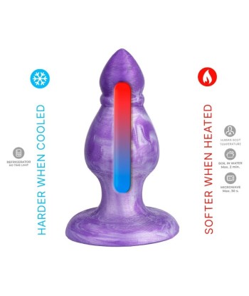 SILEXD - QUEEN PLUG ANAL FANTASY SILICONA LIQUIDA TERMOREACTIVO LILA 9.2 CM