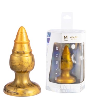 SILEXD - GOLDY PLUG ANAL FANTASY SILICONA LIQUIDA TERMOREACTIVO ORO 9.2 CM