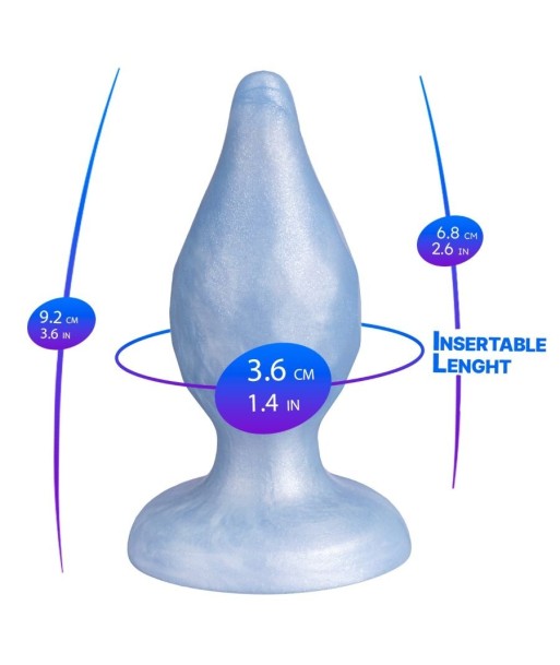SILEXD - DIAMOND PLUG ANAL FANTASY SILICONA LIQUIDA TERMOREACTIVO AZUL PERLA 9.2 CM