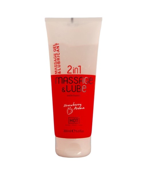HOT - MASSAGE and GLIDE GEL 2 EN 1 FRESA 200 ML