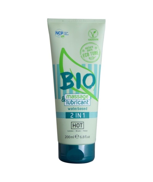HOT - BIO MASSAGE and LUBRICANTE BASE AGUA 2 EN 1 200 ML
