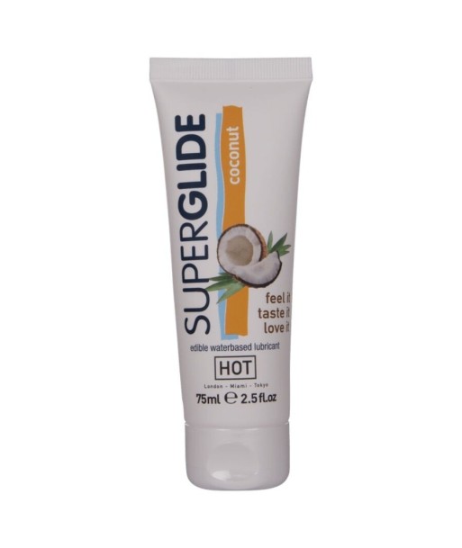 HOT - SUPERGLIDE LUBRICANTE COMESTIBLE BASE AGUA COCO 75 ML