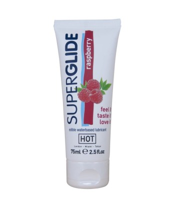 HOT - SUPERGLIDE LUBRICANTE COMESTIBLE BASE AGUA FRAMBUESA 75 ML