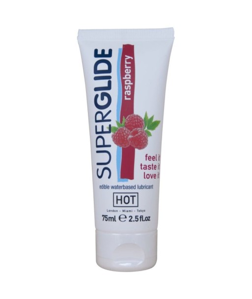 HOT - SUPERGLIDE LUBRICANTE COMESTIBLE BASE AGUA FRAMBUESA 75 ML