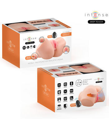 INTENSE DEEP TOUCH - NICOLE MASTURBADOR ANO Y VAGINA CON EFECTO SUCCIÓN, CALOR, VIBRACIÓN Y VOZ CON CONTROL REMOTO 5.3 KG