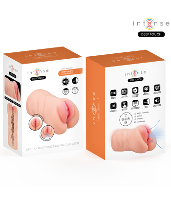 INTENSE DEEP TOUCH - KRISTA MASTURBADOR ANO Y VAGINA CON EFECTO SUCCION, VIBRACION Y VOZ CON CONTROL REMOTO 1.2KG